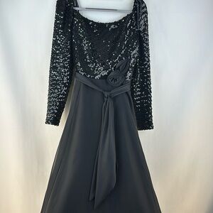 Vintage Sequin Chiffon Maxi Dress